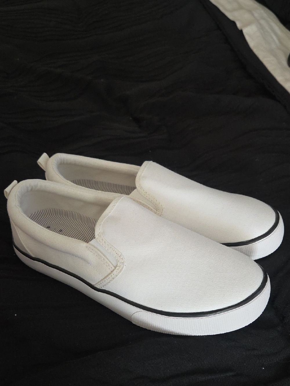 Women's White Slip-On Canvas Sneakers